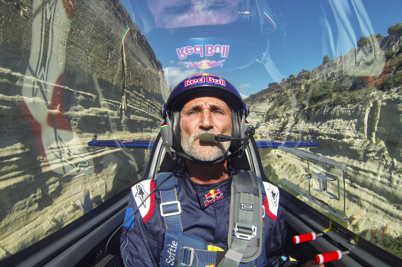 Hungarian Pilot Peter Besenyei Flying Through the Corinth Canal - Greece