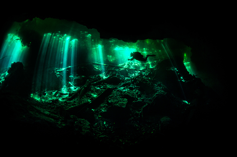 Cavern Scuba Diving in the Mexican Cenotes at the Yucatan Peninsula - Puerto Aventuras / Mexico