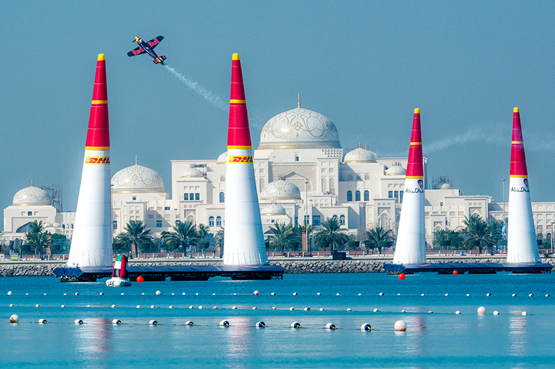 Photoshooting Red Bull Air Race Over the Sparkling Waters of the Persian Gulf - Abu Dhabi / United Arab Emirates
