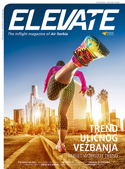 Cover Page for Air Serbia Inflight Magazine - Elevate