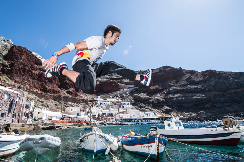 Elite Freerunners Meet Local Fishermen Ahead of the Red Bull Art of Motion - Santorini / Greece