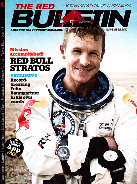 Red Bulletin Cover Page with Felix Baumgartner