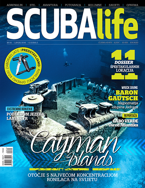 Cover Page and Cayman Islands Article in Scuba Life Magazine