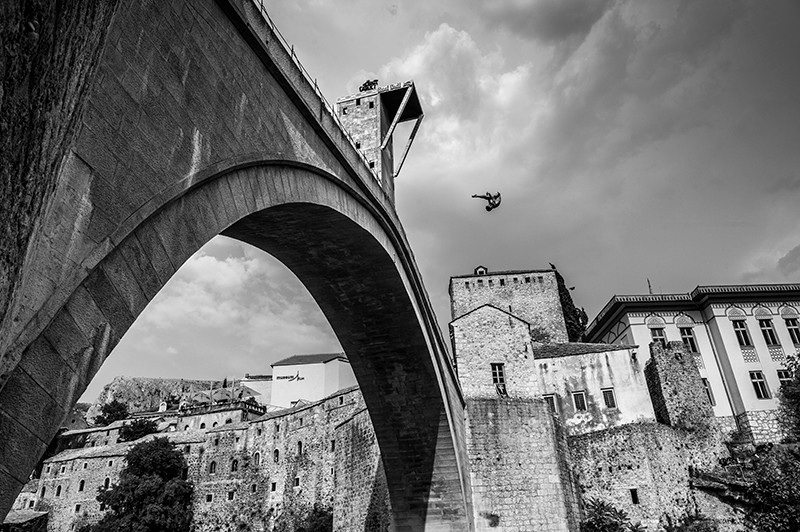 Red Bull Cliff Diving From the Old Bridge - Mostar / Bosnia and Herzegovina
