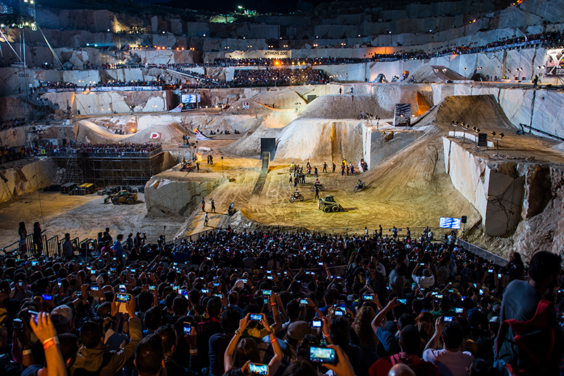 Photoshooting Red Bull X-fighters in Dionyssos Marble Quarry - Athens / Greece